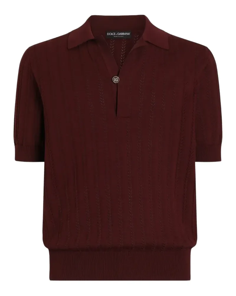Dolce & Gabbana Poloshirt mit Lochmuster - Violett Violett