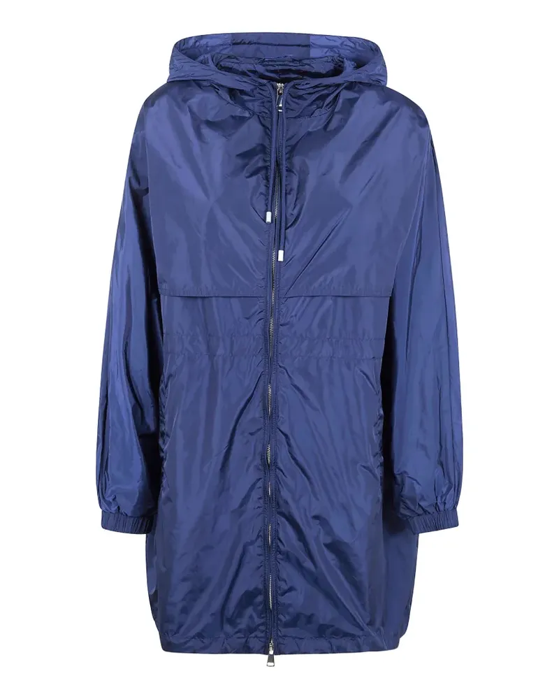 Semicouture hooded zip-up parka coat - Blau Blau