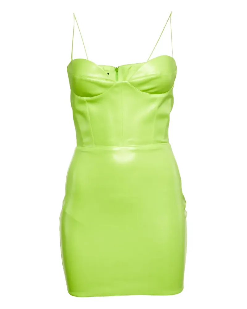 Alex Perry sculpted faux-leather mini dress - Grün Grün