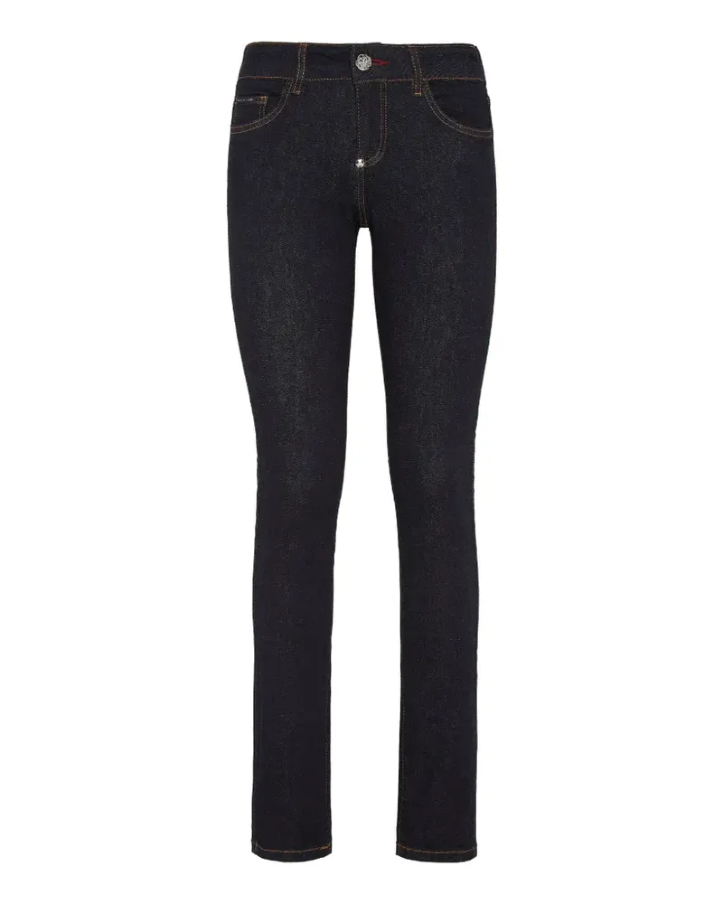 Philipp Plein logo-plaque slim-fit denim jeans - Blau Blau