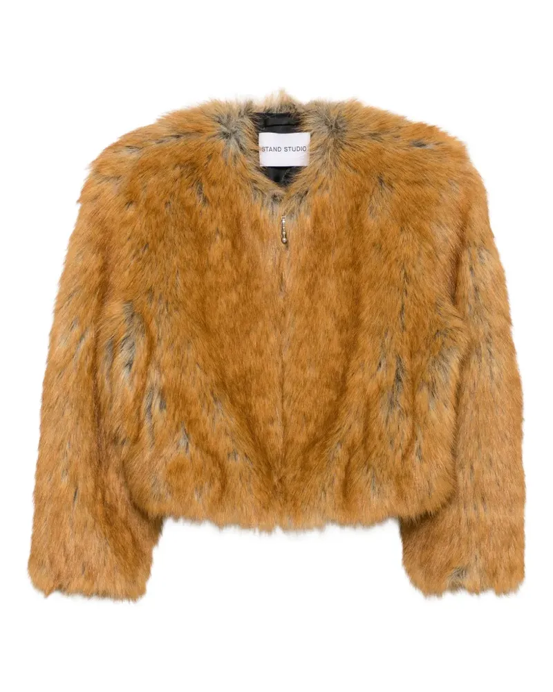 STAND Karley faux-fur coat - Braun Braun
