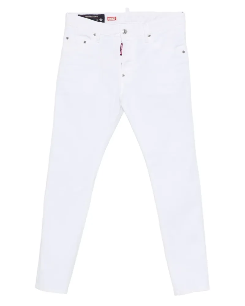 Dsquared2 Skater rivet cotton skinny jeans - Weiß Weiß