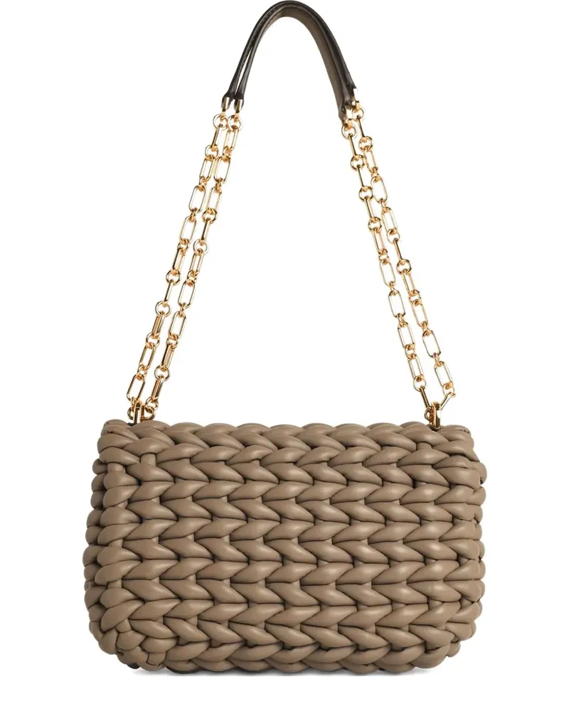 Michael Kors Gewebte Schultertasche - Nude Nude