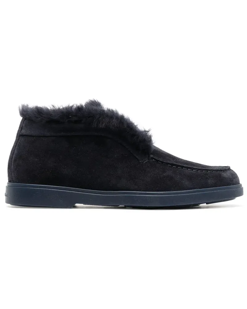 Santoni Loafer mit Shearling-Futter - Blau Blau