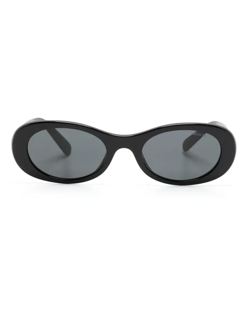 Miu Miu Ovale Glimpse Sonnenbrille - Schwarz Schwarz