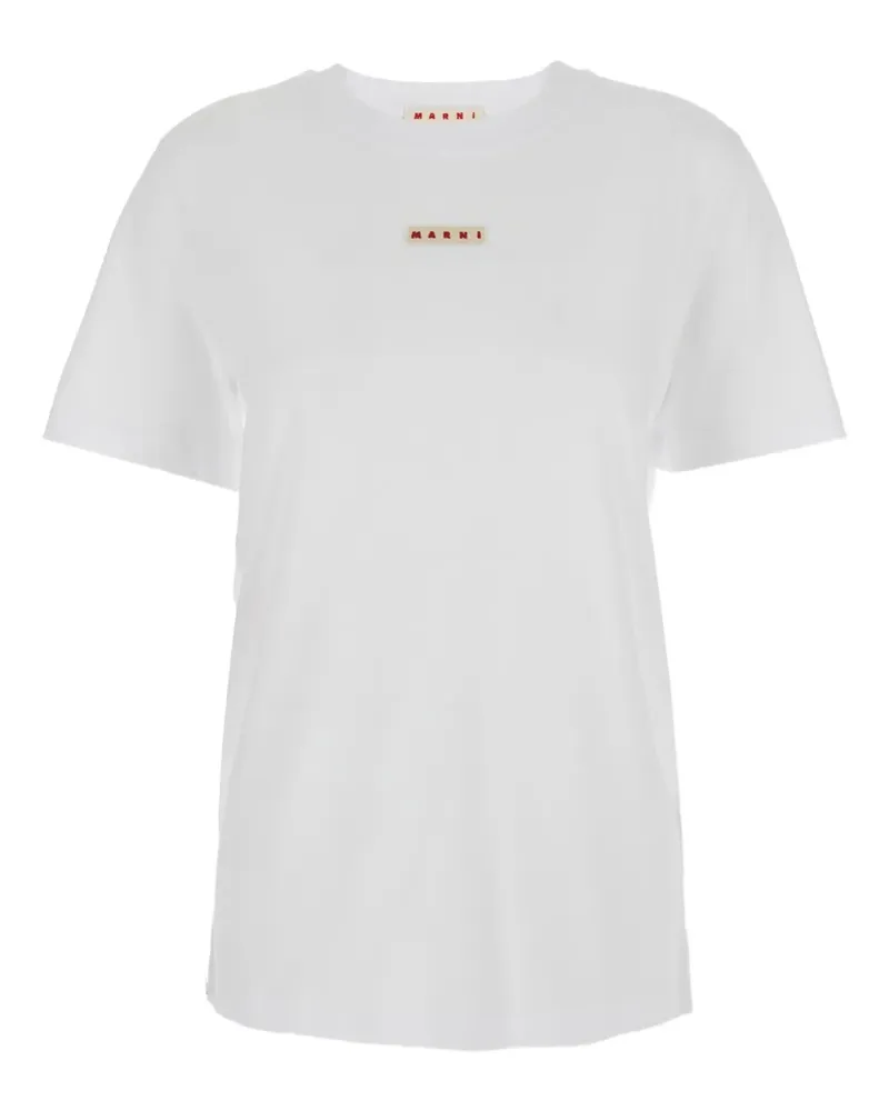 Marni T-Shirt mit Logo-Verzierung - Weiß Weiß