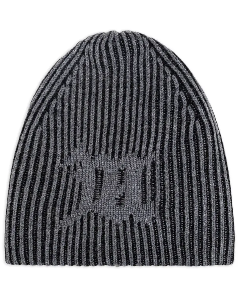 MISBHV Gerippte Beanie mit Falten - Grau Grau