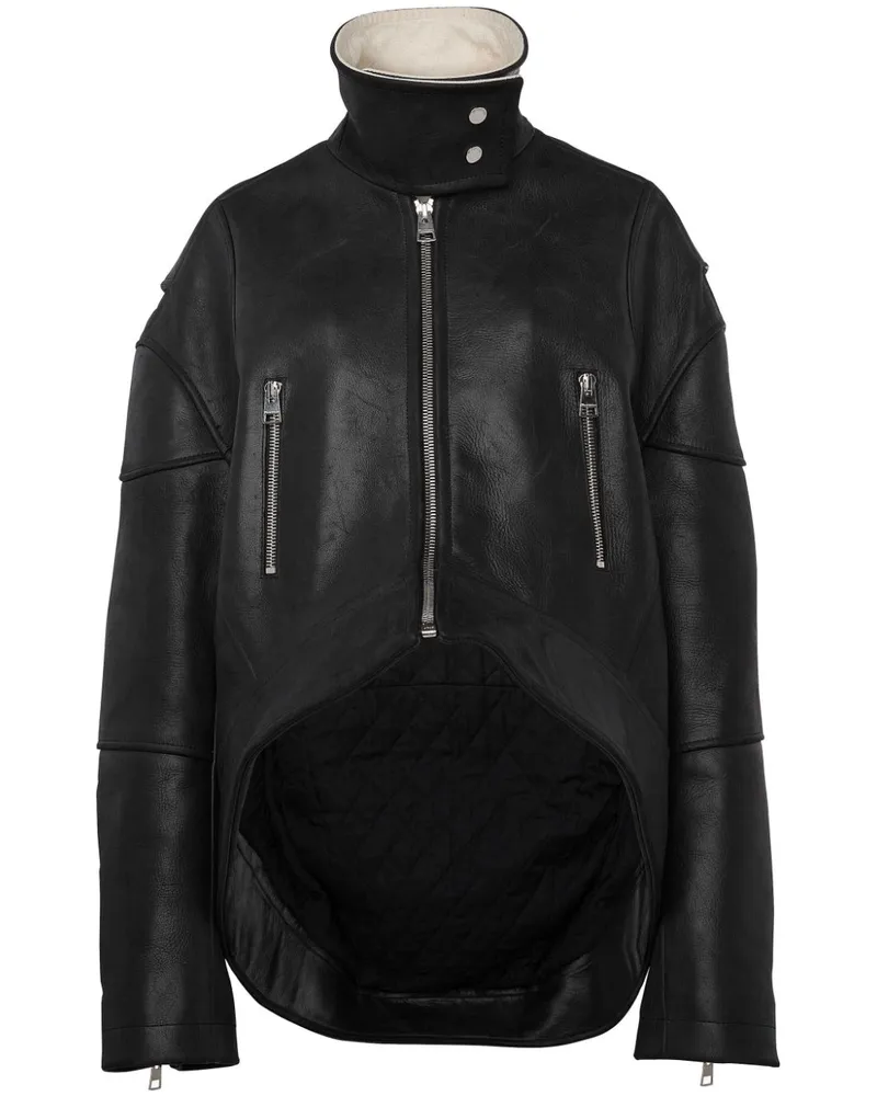 J.W.Anderson Gebogene Lederjacke mit Stehkragen - Schwarz Schwarz