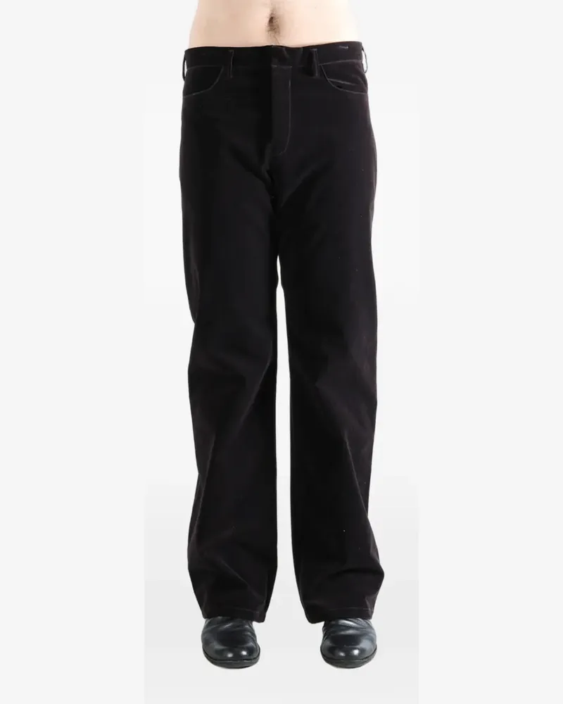 Omar Afridi Sol velvet panelled trousers - Braun Braun