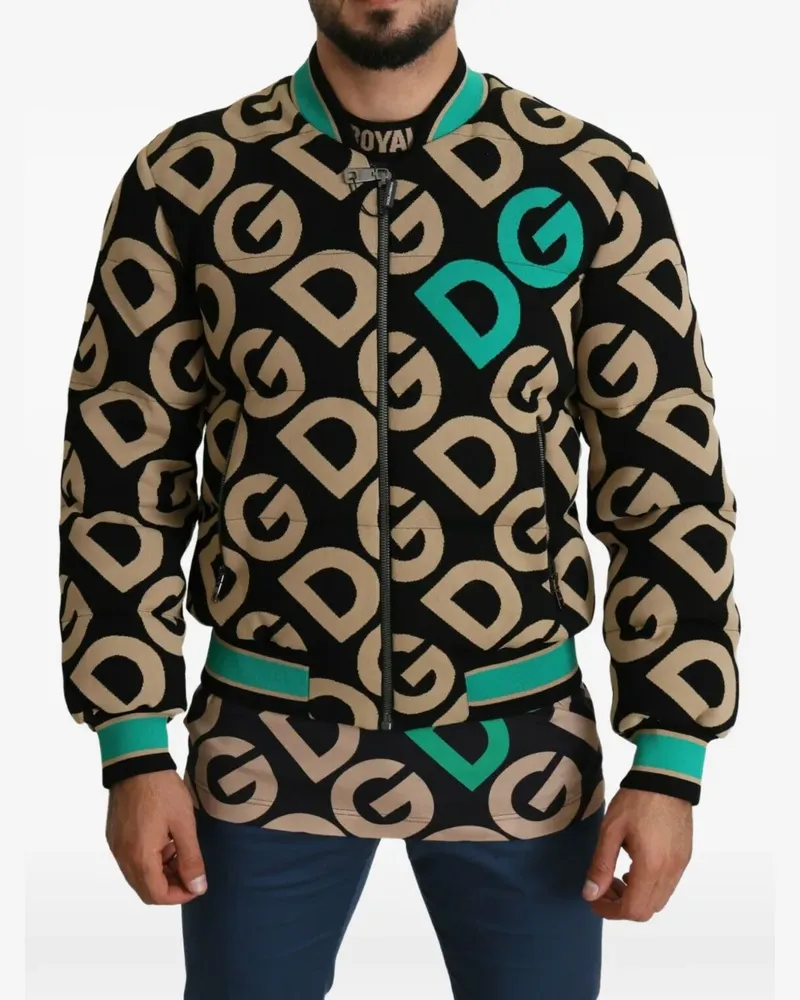 Dolce & Gabbana Bomberjacke mit Logo-Print - Schwarz Schwarz