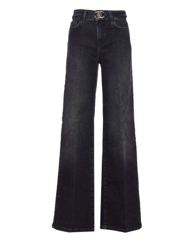 Liu Jo Schlagjeans mit Logo-Schild - Schwarz Schwarz