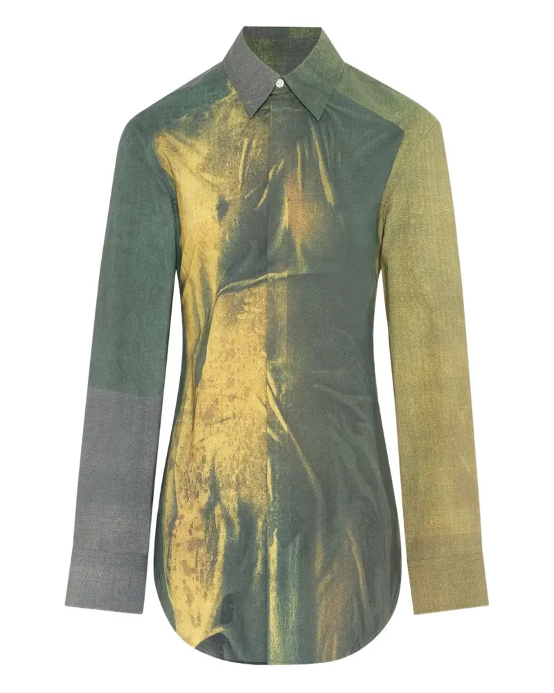 Jean Paul Gaultier Geknöpftes Hemd mit The Acid Water-Print - Grün Grün