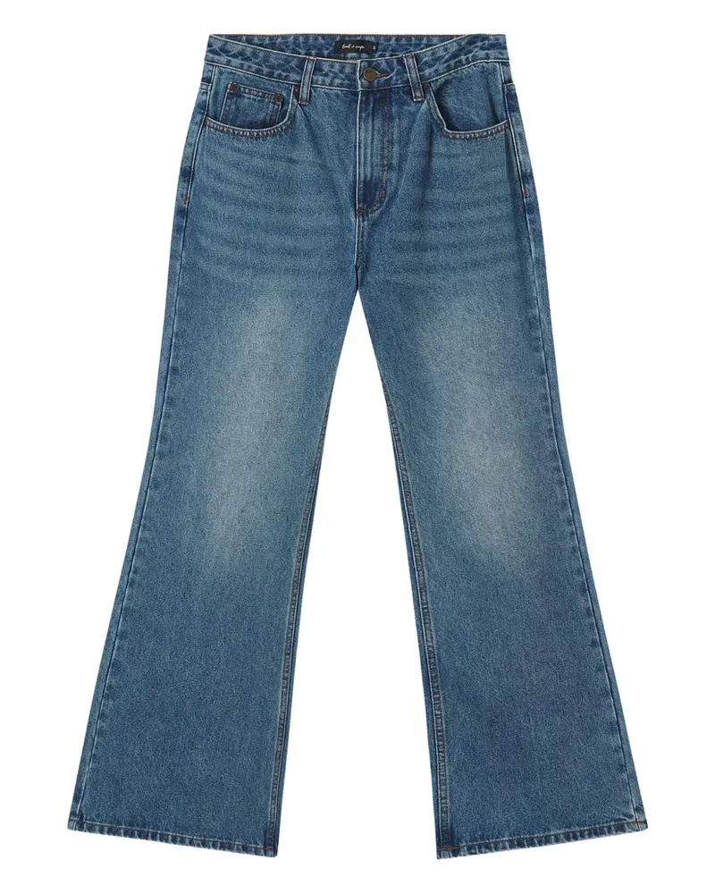 Tout a Coup Jeans mit Logo-Patch - Blau Blau