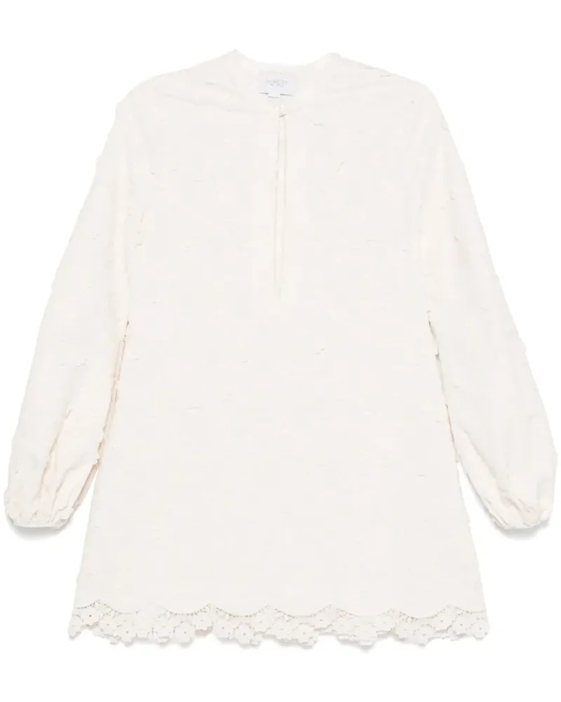 Giambattista Valli Minikleid mit Blumenapplikation - Weiß Weiß