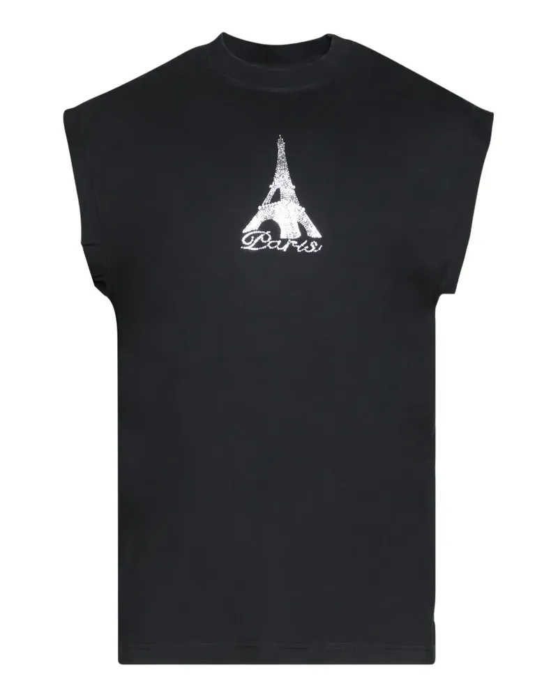 VETEMENTS Crystal Paris sleeveless T-shirt - Schwarz Schwarz