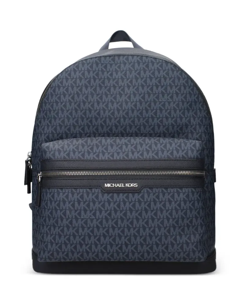Michael Kors monogram-pattern logo-plaque backpack - Blau Blau