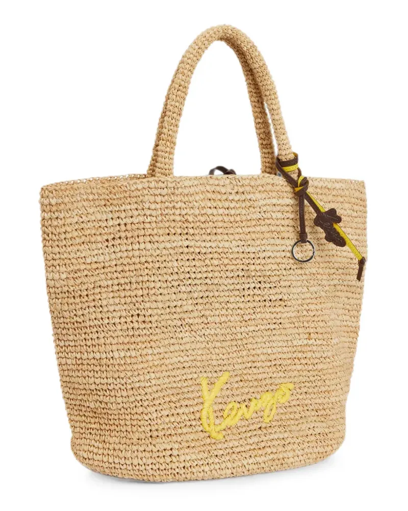 Kenzo Großer Barket Signature Tote Bag mit Stickerei - Nude Nude