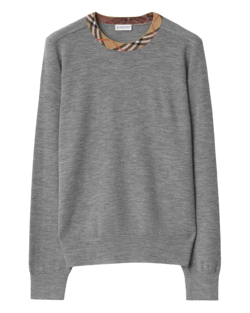 Burberry Pullover mit kariertem Kragen - Grau Grau