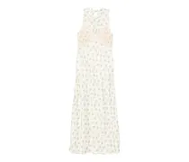 Maxikleid mit Blumen-Print - Nude