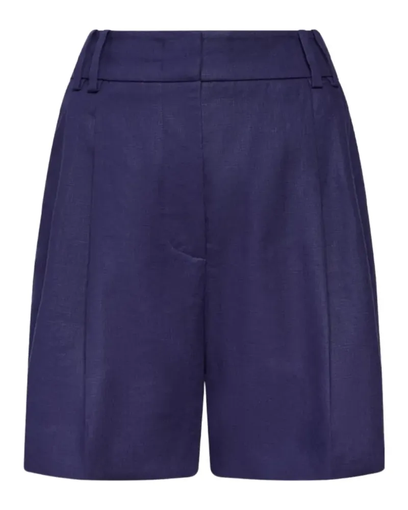 Another Tomorrow pleated linen shorts - Blau Blau
