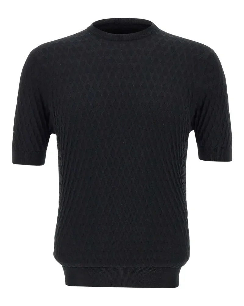 Filippo de Laurentiis T-Shirt aus Baumwollkrepp - Schwarz Schwarz