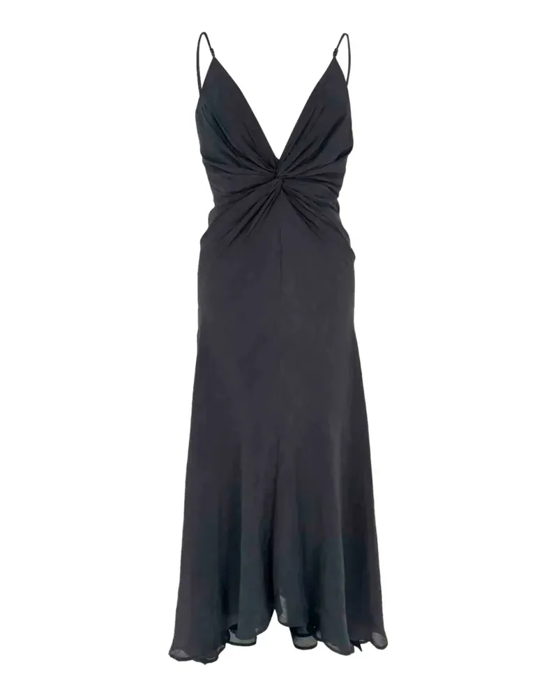 GALVAN Escape twist-front midi dress - Schwarz Schwarz