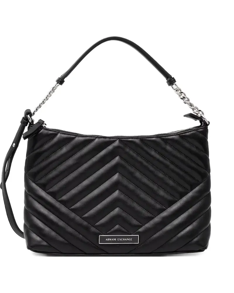Armani Exchange Handtasche mit Logo-Schild - Schwarz Schwarz