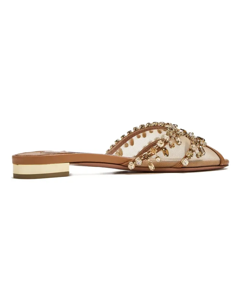 Aquazzura Temptation Sandalen mit Kristallen - Braun Braun