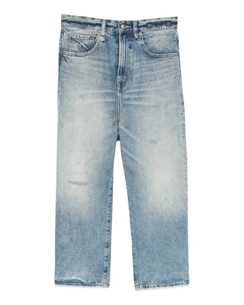 R13 Ausgeblichene Straight-Leg-Jeans - Blau Blau
