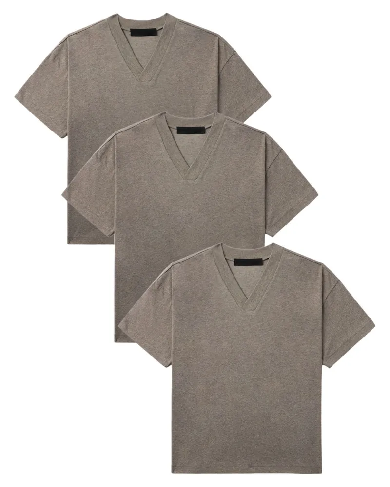 Fear of God T-Shirts mit V-Ausschnitt (3er-Set) - Grau Grau