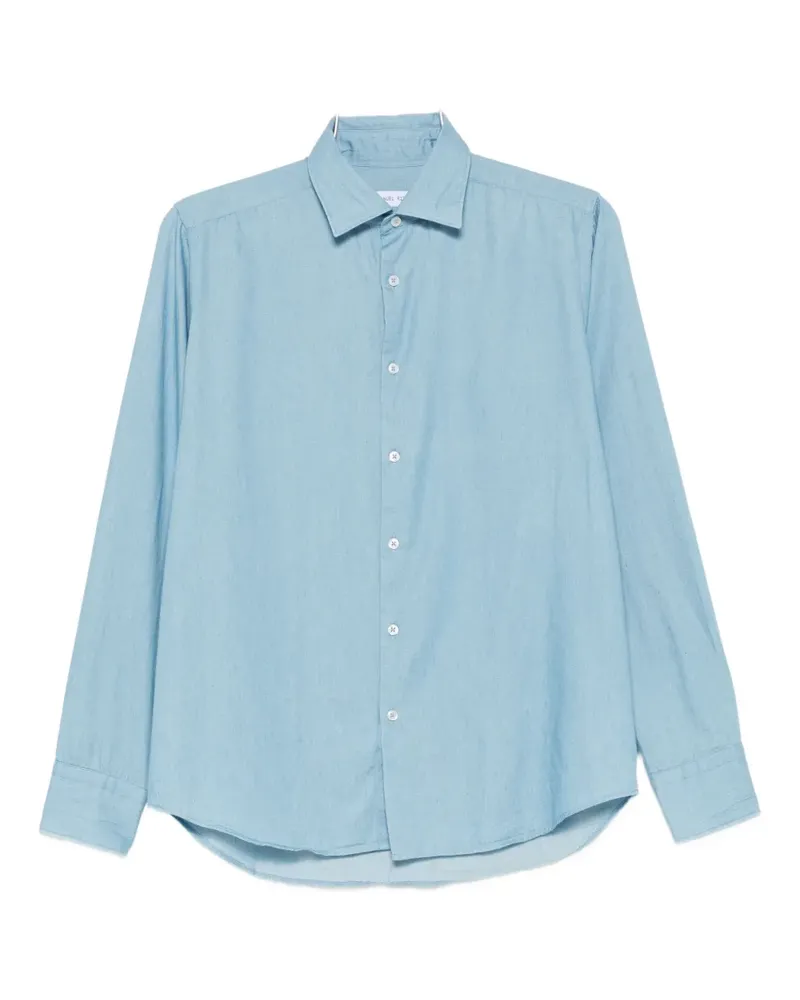 Manuel Ritz Ausgeblichenes Chambray-Hemd - Blau Blau