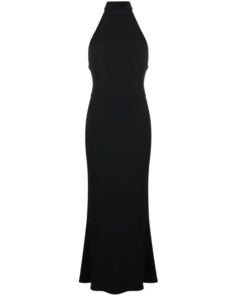 Alexander McQueen Midikleid mit Neckholder - Schwarz Schwarz
