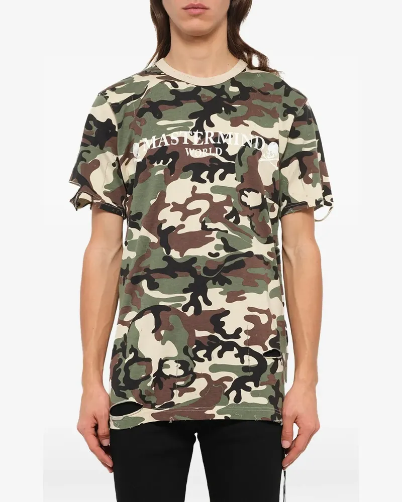 Mastermind Japan T-Shirt im Distressed-Look - Grün Grün