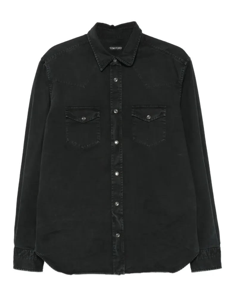 Tom Ford Langärmeliges Jeanshemd - Schwarz Schwarz
