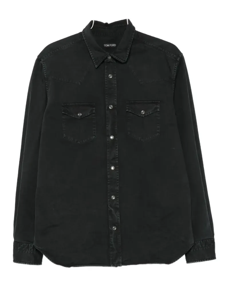 Tom Ford Langärmeliges Jeanshemd - Schwarz Schwarz