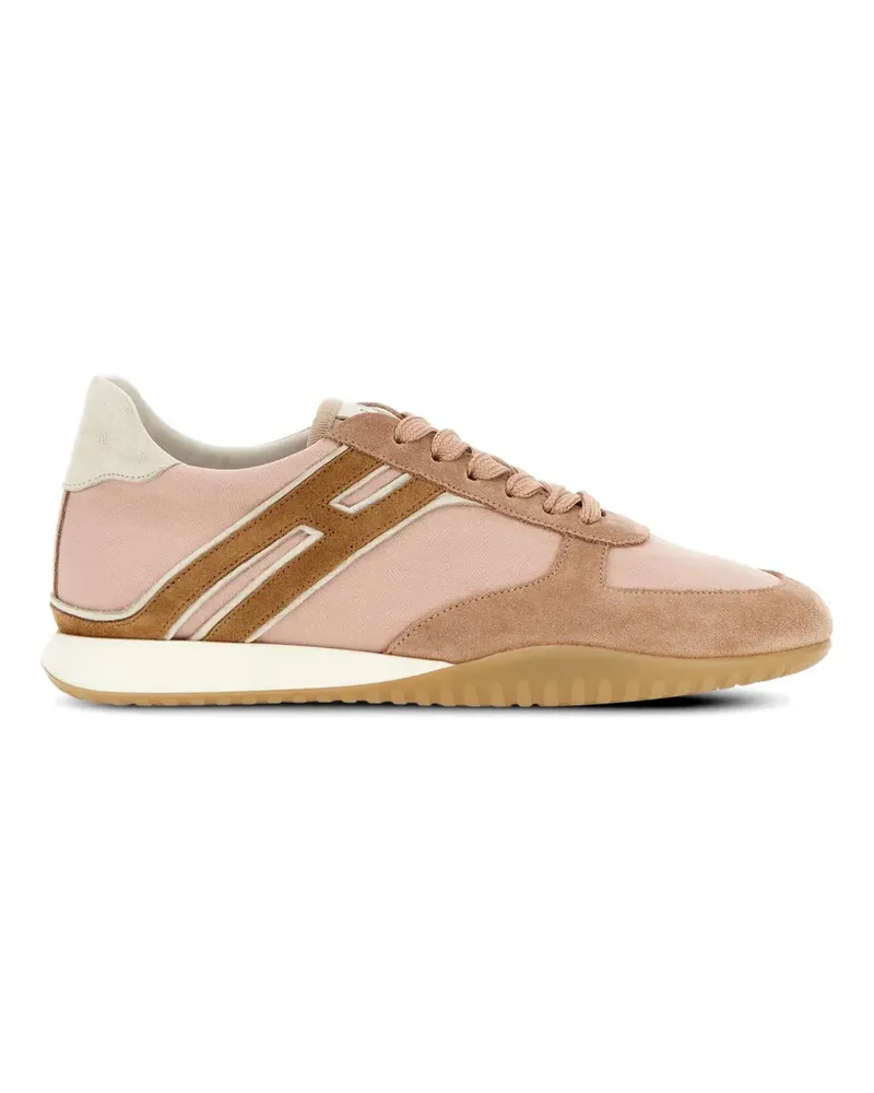 Hogan Olympia-Z suede-panelled sneakers - Rosa Rosa