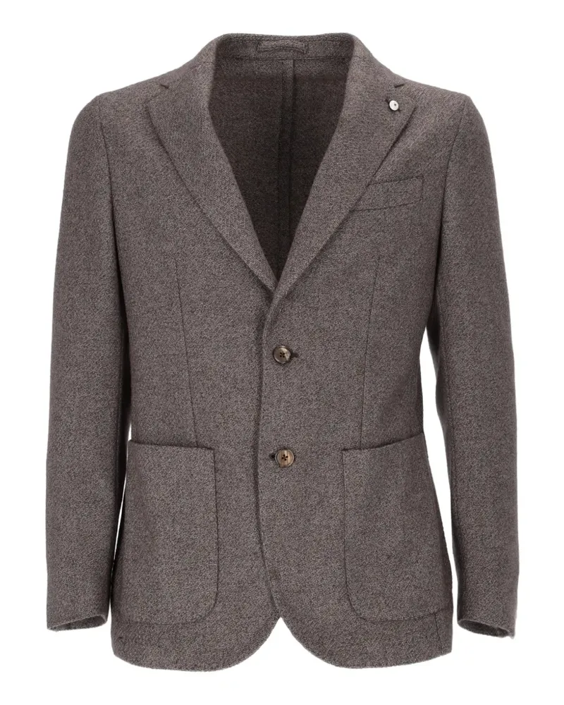 Luigi Bianchi Mantova herringbone-pattern single-breasted blazer - Braun Braun