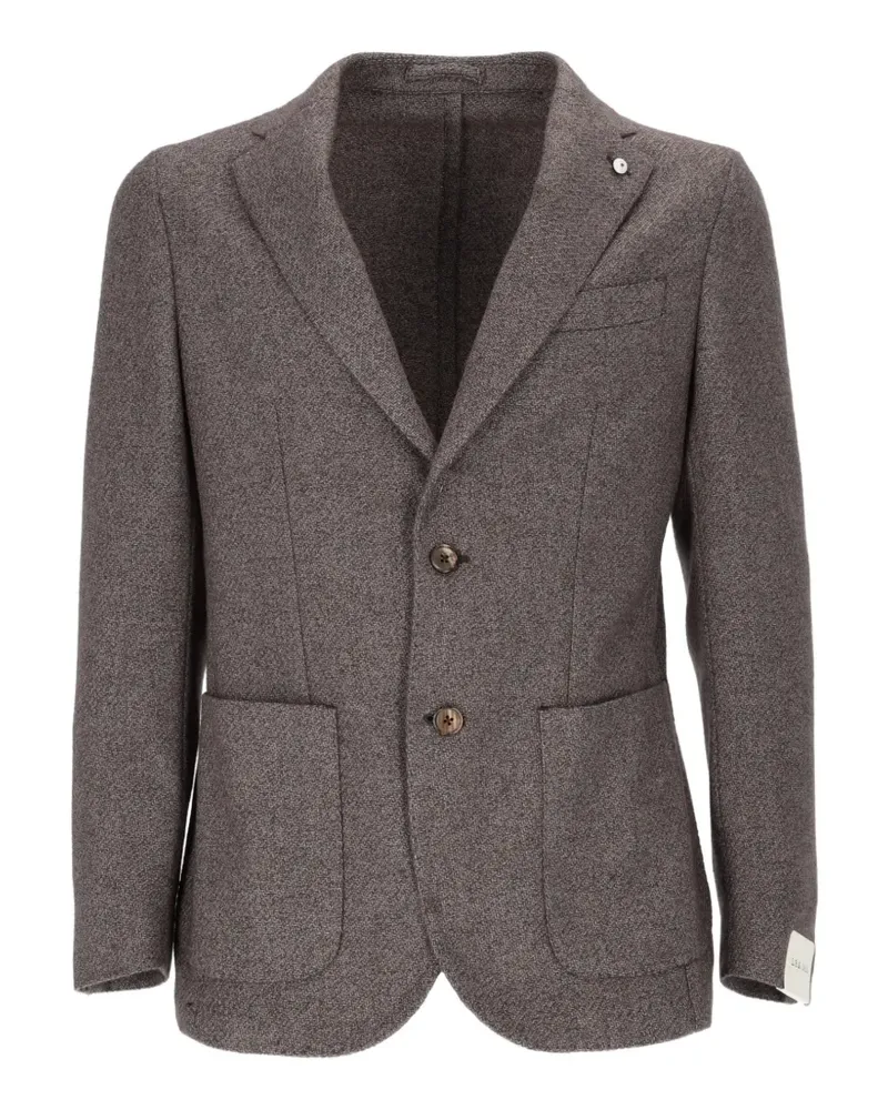 Luigi Bianchi Mantova herringbone-pattern single-breasted blazer - Braun Braun