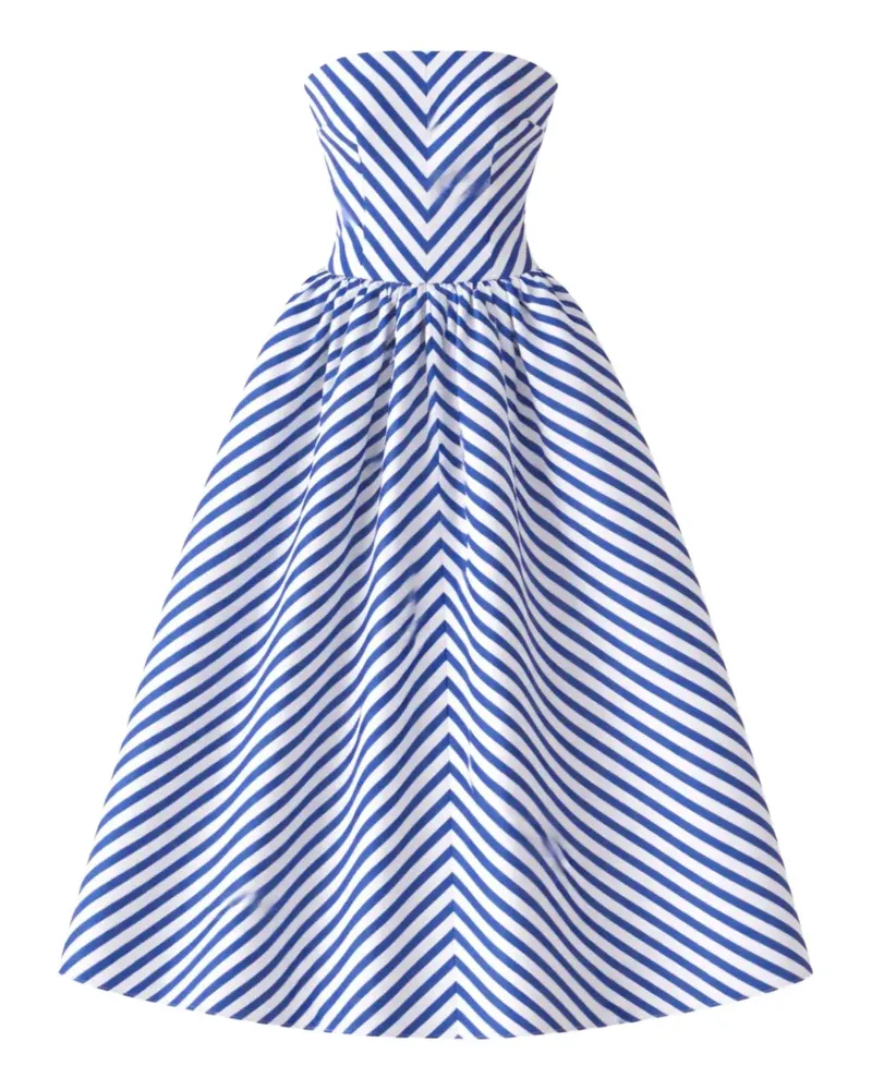 Self-Portrait striped midi dress - Blau Blau