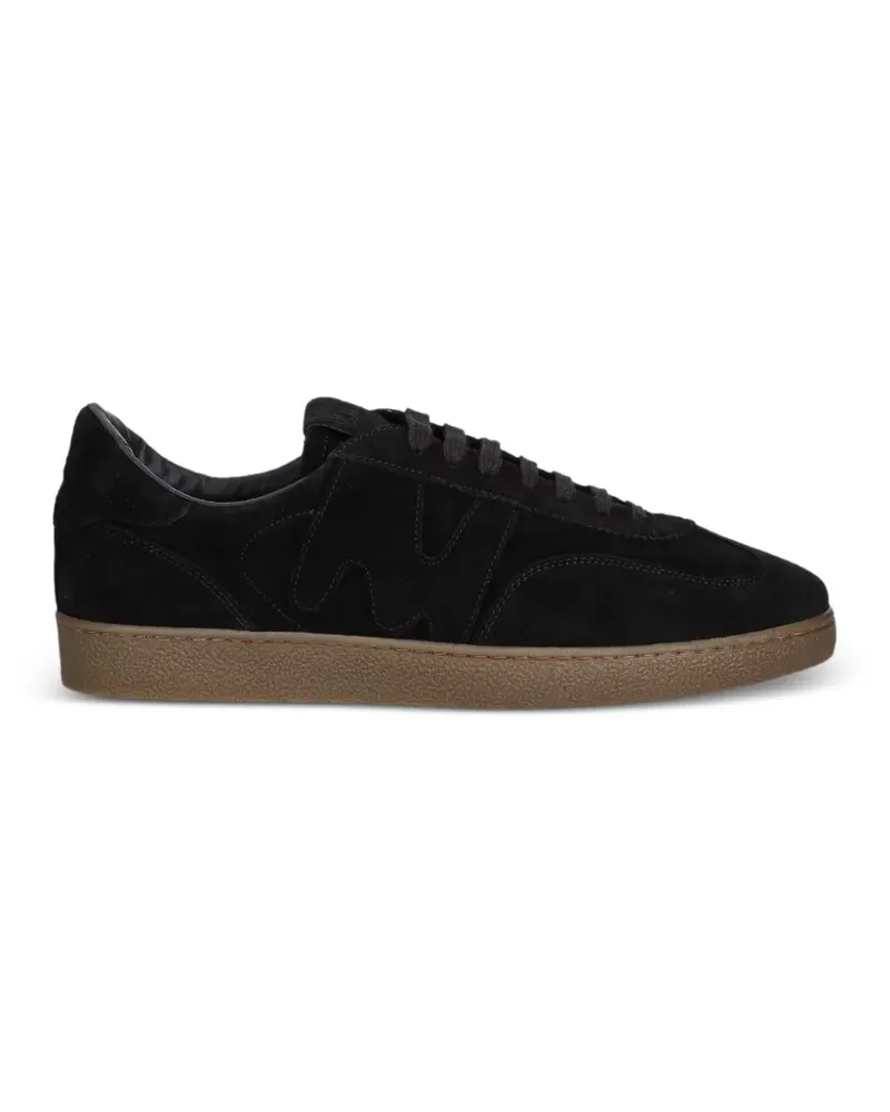 MSGM logo-detail leather sneakers - Schwarz Schwarz