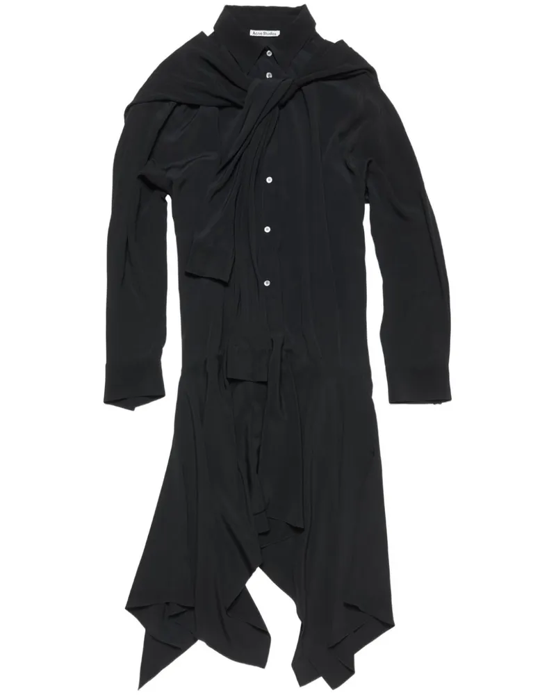 Acne Studios Midikleid mit Knöpfen - Schwarz Schwarz