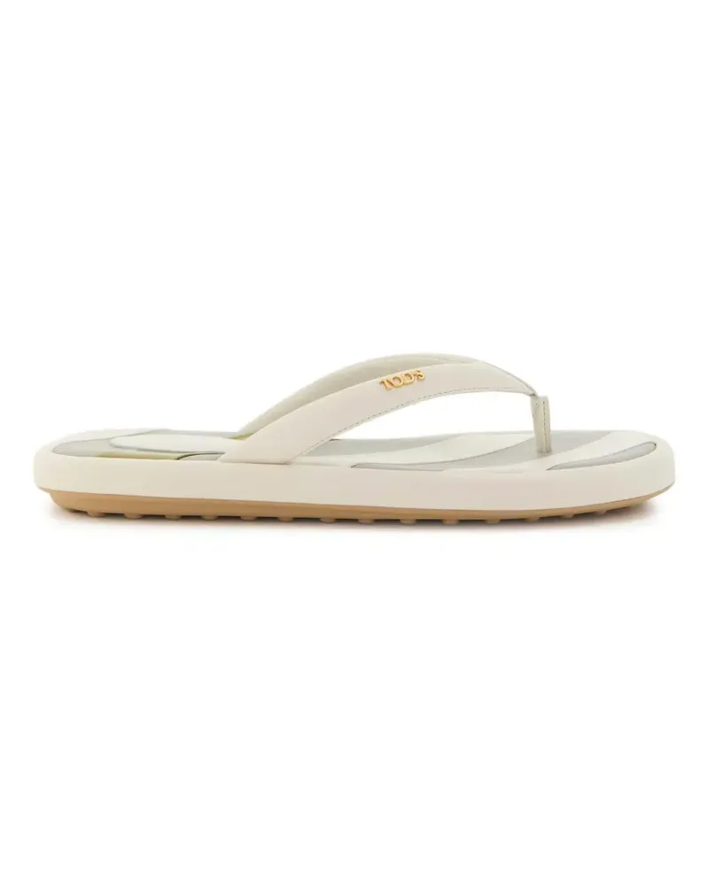 TOD'S Flip-Flops mit Logo-Schild - Weiß Weiß