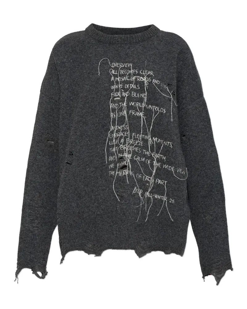 AKEP Pullover im Distressed-Look - Grau Grau