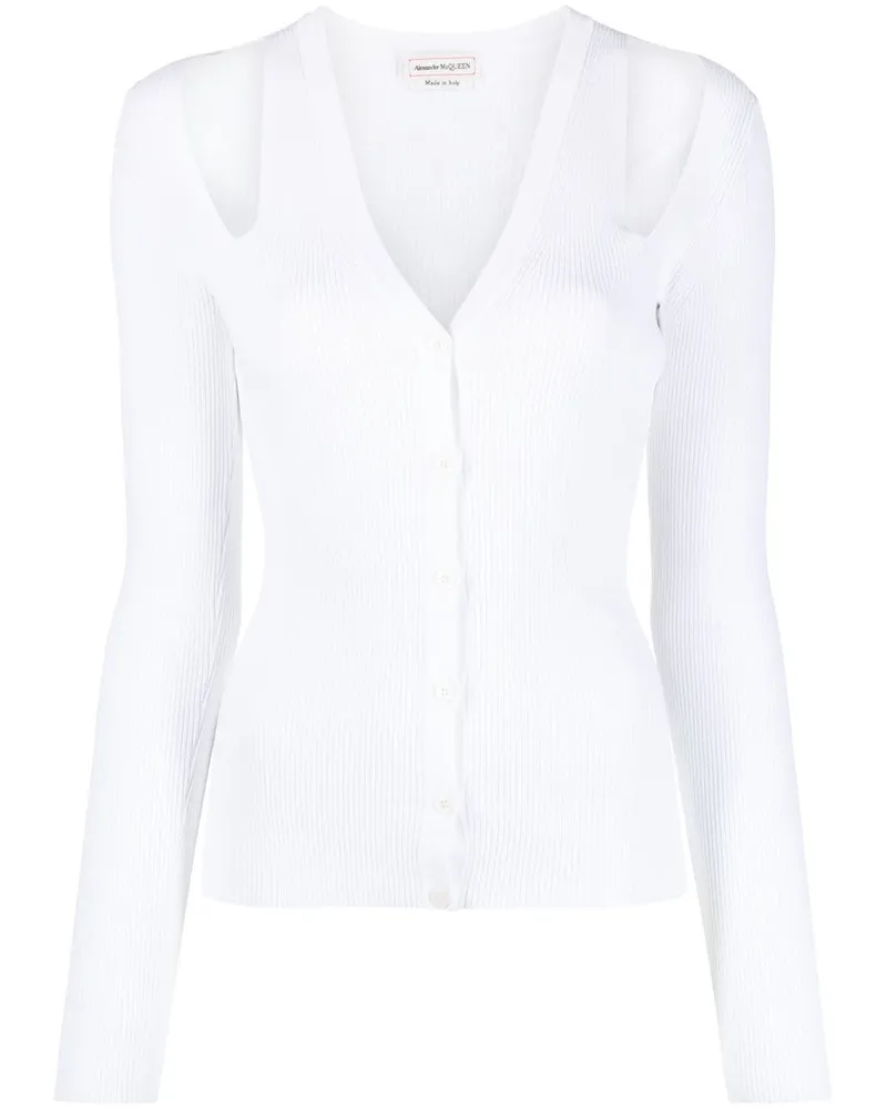 Alexander McQueen Cardigan mit Cut-Outs - Weiß Weiß
