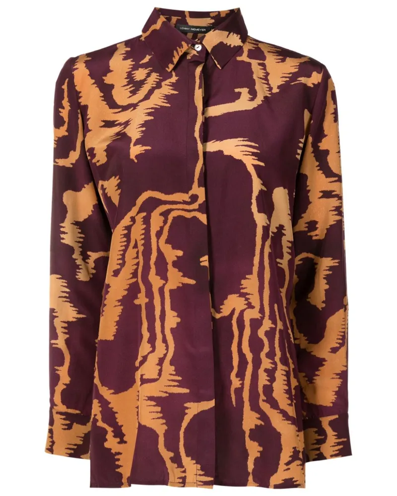 Lenny Niemeyer Seidenhemd mit abstraktem Print - Violett Violett