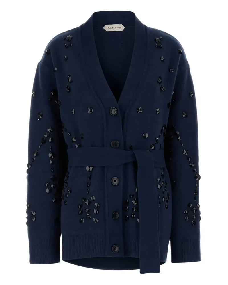 Alberta Ferretti Verzierter Cardigan mit Gürtel - Blau Blau