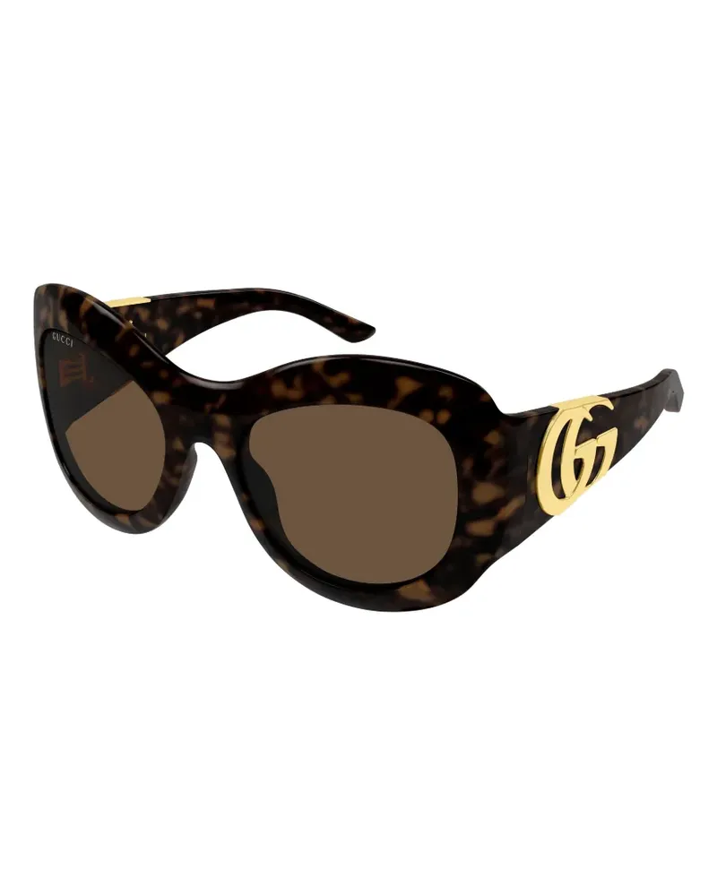 Gucci Double G Sonnenbrille mit Butterfly-Gestell - Braun Braun