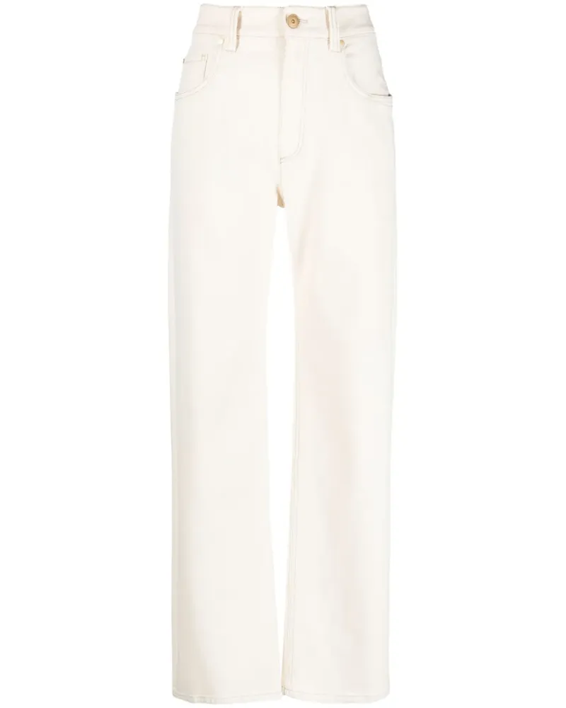 Brunello Cucinelli High-Waist-Hose mit geradem Bein - Nude Nude