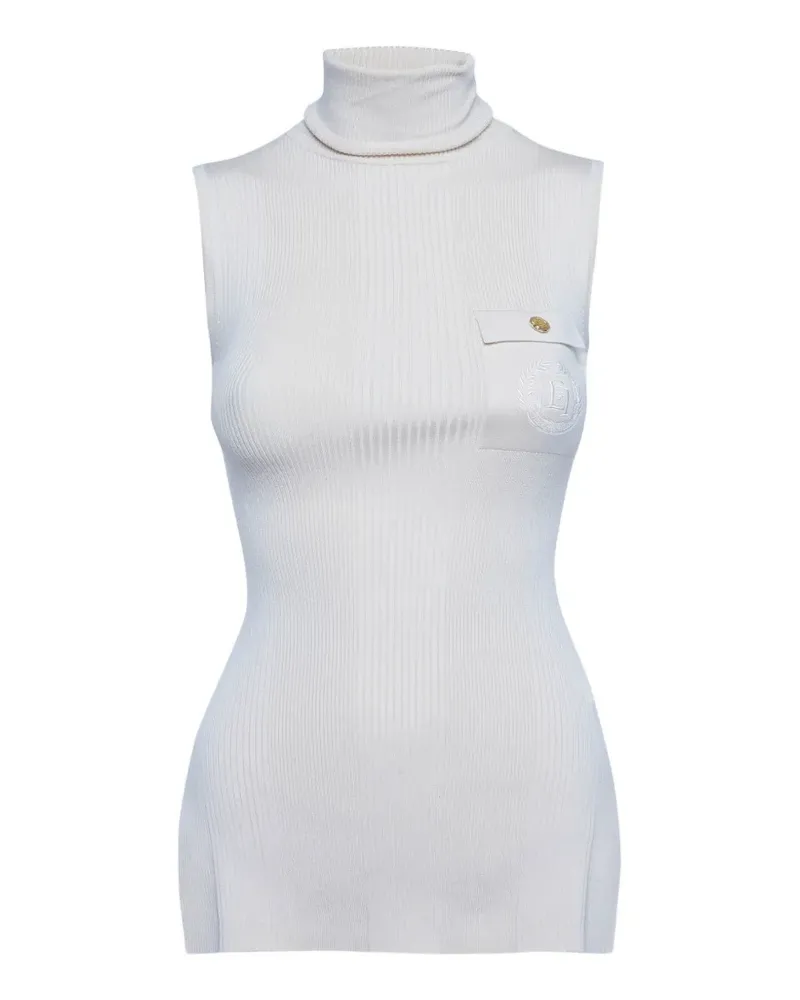 Elisabetta Franchi rib-knit sleeveless top - Nude Nude