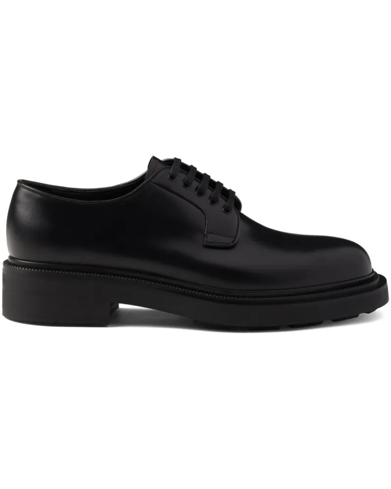 Prada Schuhe aus gebürstetem Leder - Schwarz Schwarz